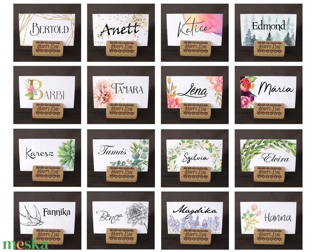 tartó ültetőkártyához parafadugóból - esküvő - dekoráció - asztaldísz - Meska.hu
