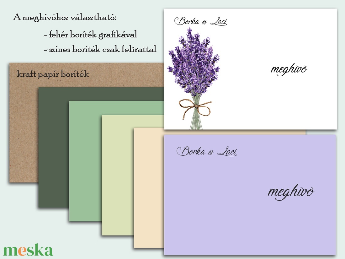 Esküvői meghívó levendula - esküvő - meghívó & kártya - meghívó - Meska.hu