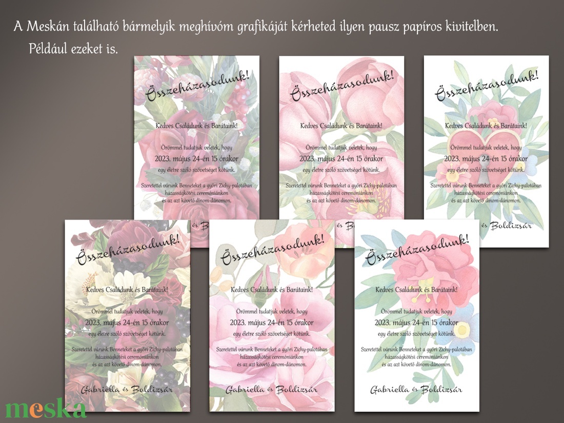 Pausz esküvői meghívó nyuszikkal - esküvő - meghívó & kártya - meghívó - Meska.hu