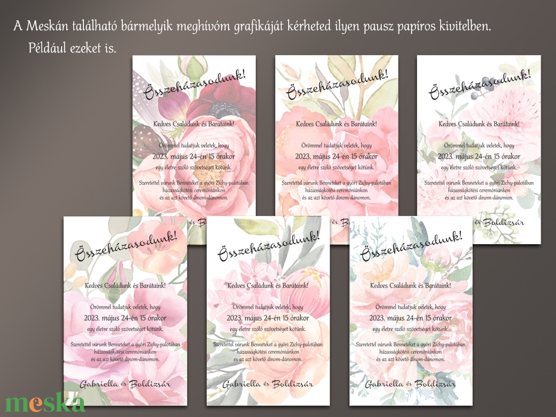 Pausz esküvői meghívó tarka virágokkal - esküvő - meghívó & kártya - meghívó - Meska.hu Pausz esküvői meghívó tarka virágokkal - esküvő - meghívó & kártya - meghívó - Meska.hu