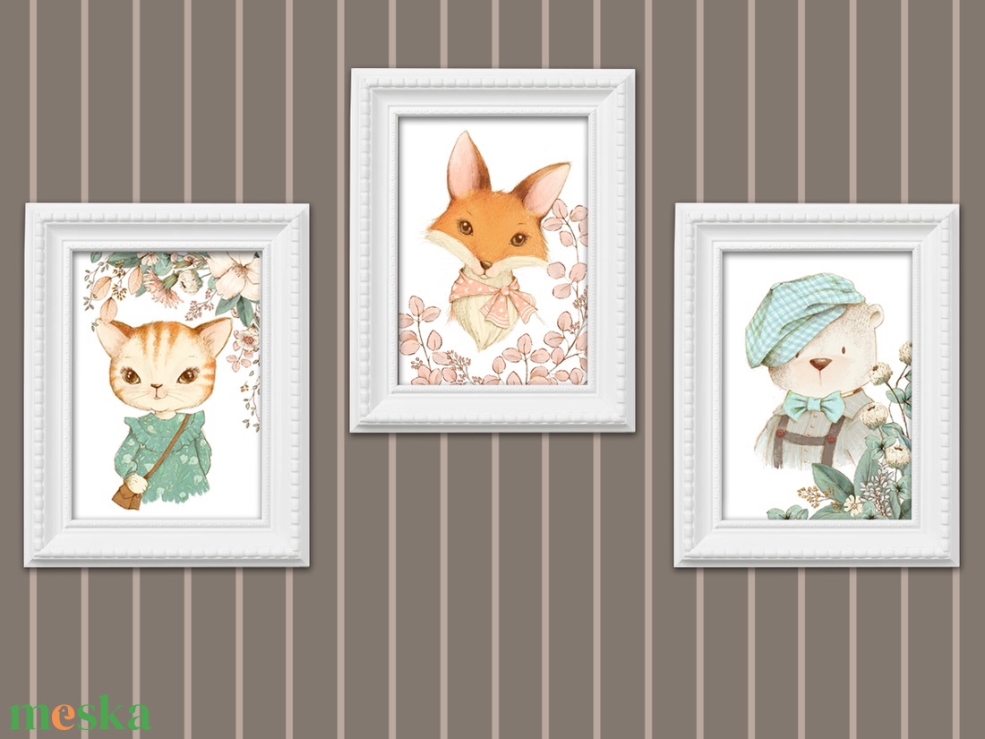 Állatkák - képsorozat gyerekeknek - otthon & életmód - babaszoba, gyerekszoba - babaszoba kép - Meska.hu