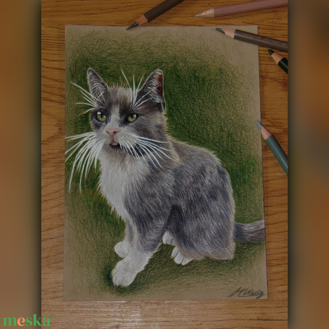 A4 kutya portré fekete háttér - művészet - portré & karikatúra - portré - Meska.hu