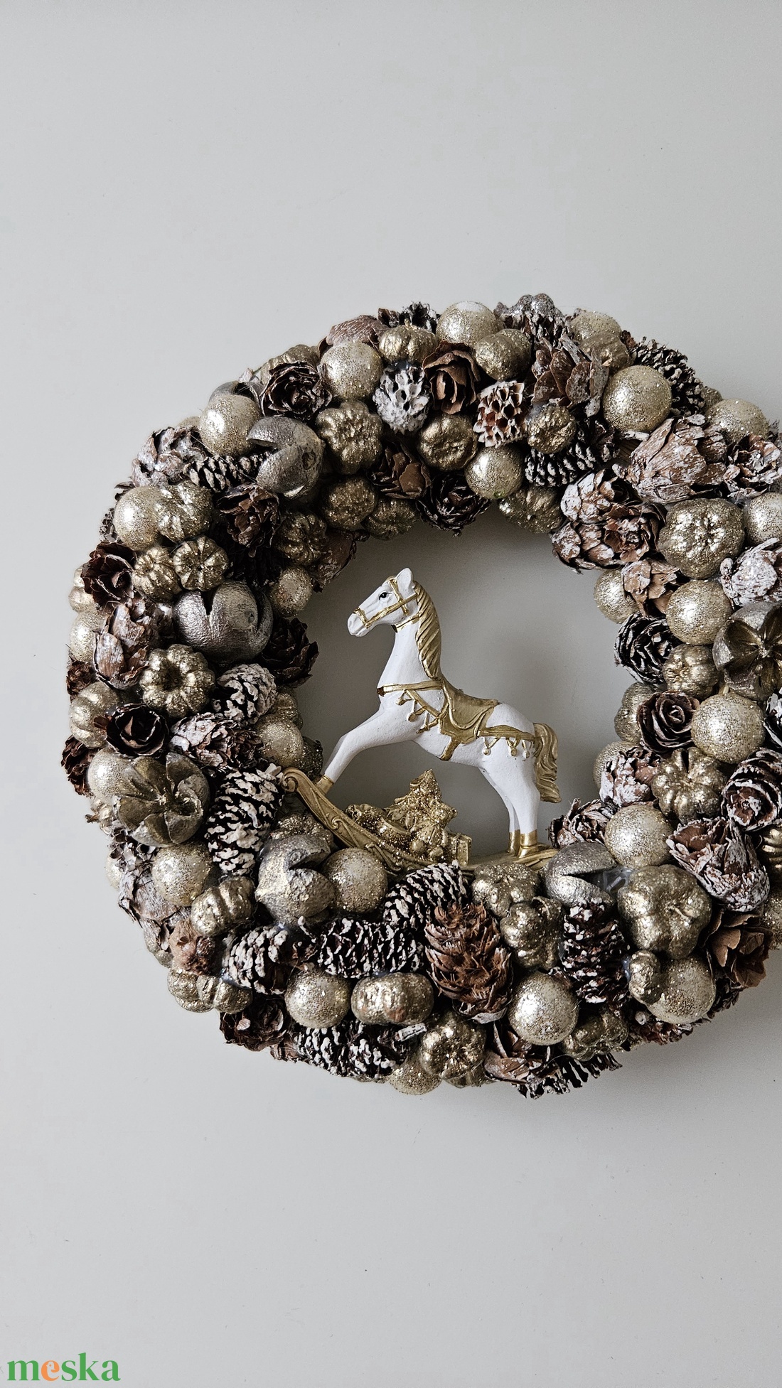 Téli hintalovas kopogtató-AKCIÓS - otthon & életmód - dekoráció - ajtó- és ablak dekoráció - ajtódísz & kopogtató - Meska.hu