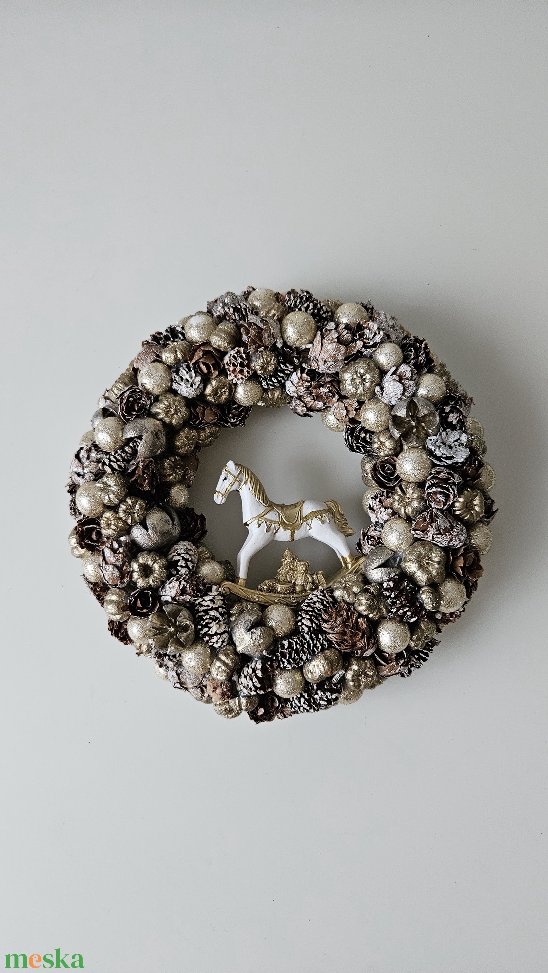 Téli hintalovas kopogtató-AKCIÓS - otthon & életmód - dekoráció - ajtó- és ablak dekoráció - ajtódísz & kopogtató - Meska.hu