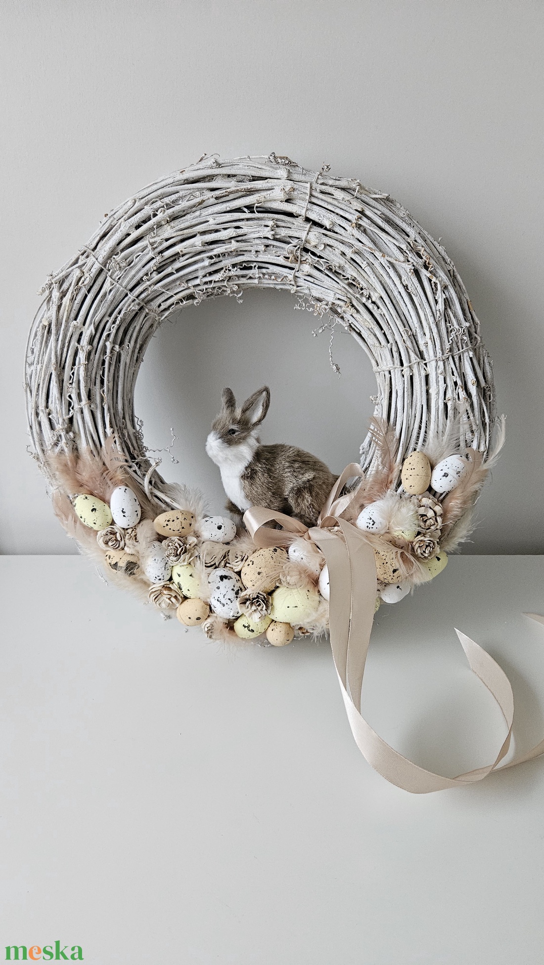 Húsvéti nyuszis kopogtató - Nagy méretű - otthon & életmód - dekoráció - ajtó- és ablak dekoráció - ajtódísz & kopogtató - Meska.hu