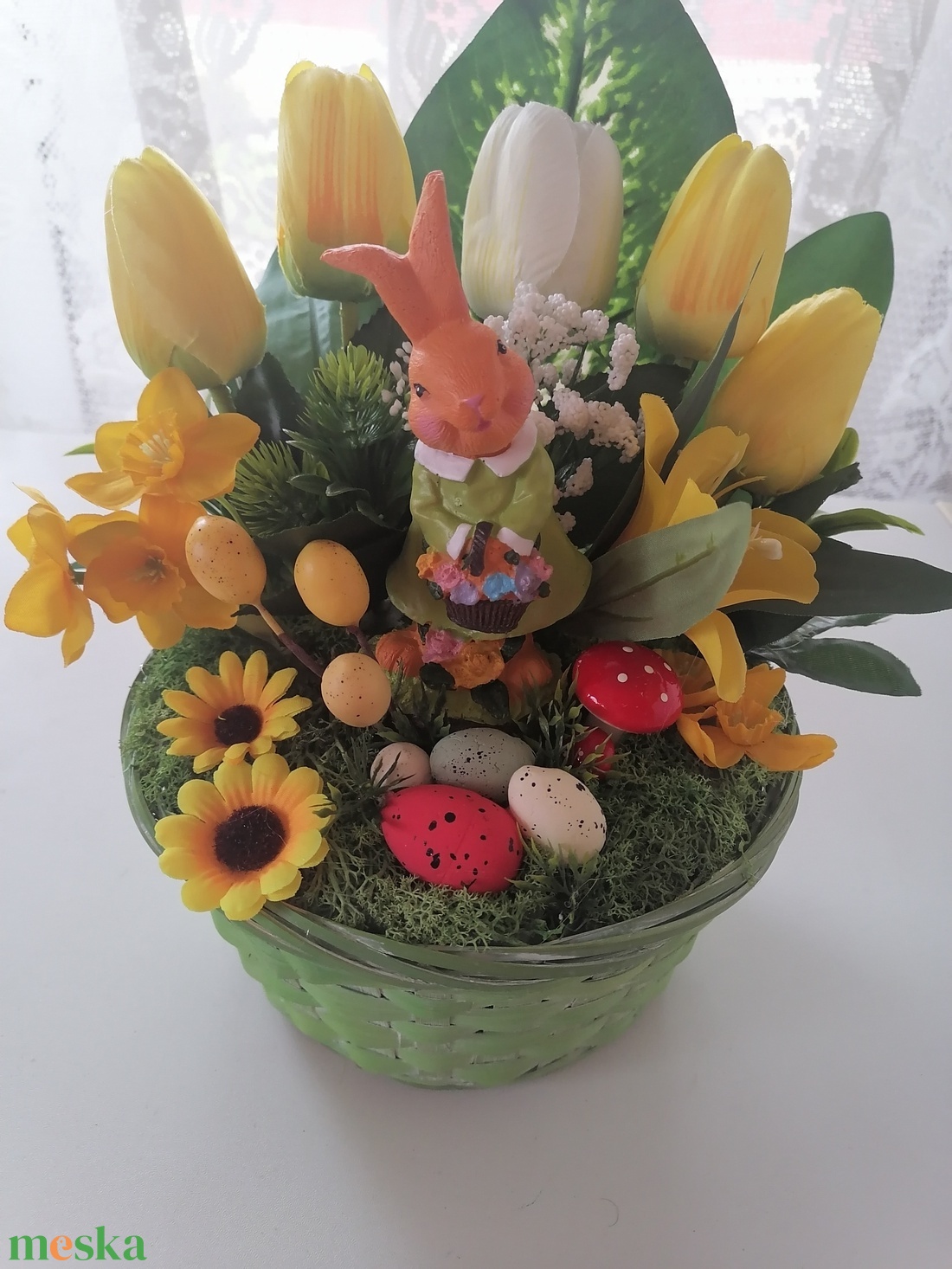 Nyuszis asztaldísz - ünnepi díszek, dekorációk - húsvéti díszek és dekorációk - húsvéti asztaldíszek - Meska.hu