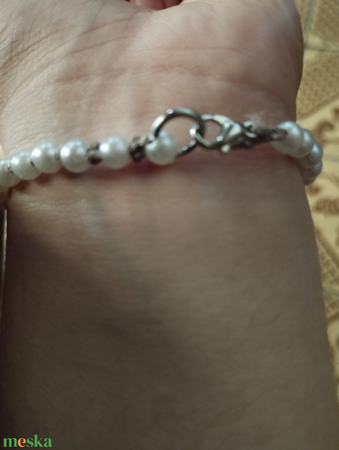 Csomózott gyöngy karkötő 01 - ékszer - gyűrű - többköves gyűrű - Meska.hu