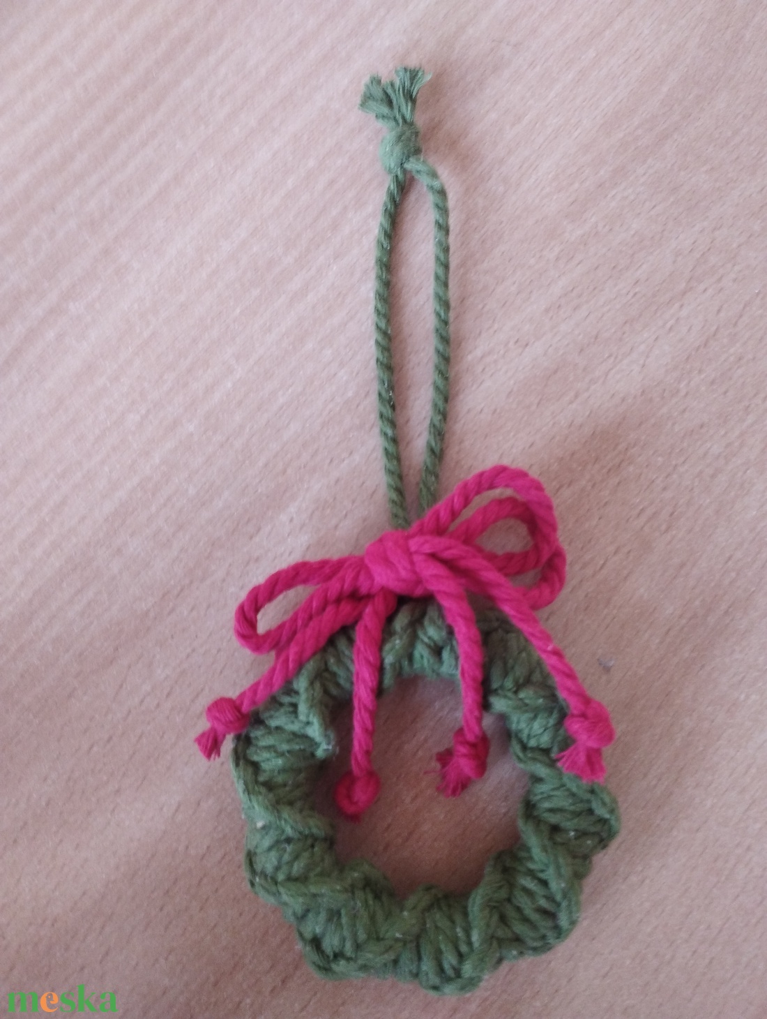 Mini zöld koszorú - karácsony - karácsonyi lakásdekoráció - karácsonyfadíszek - Meska.hu