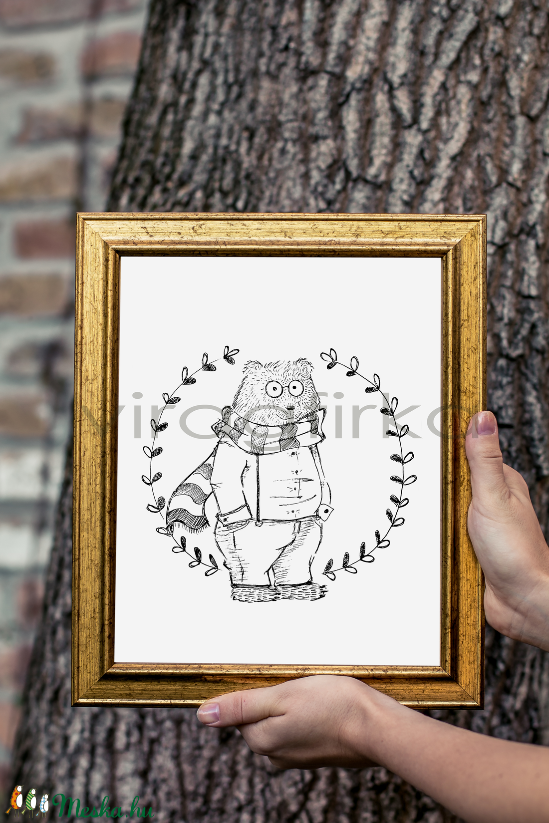 Medve illusztráció- PRINT - otthon & életmód - Meska.hu
