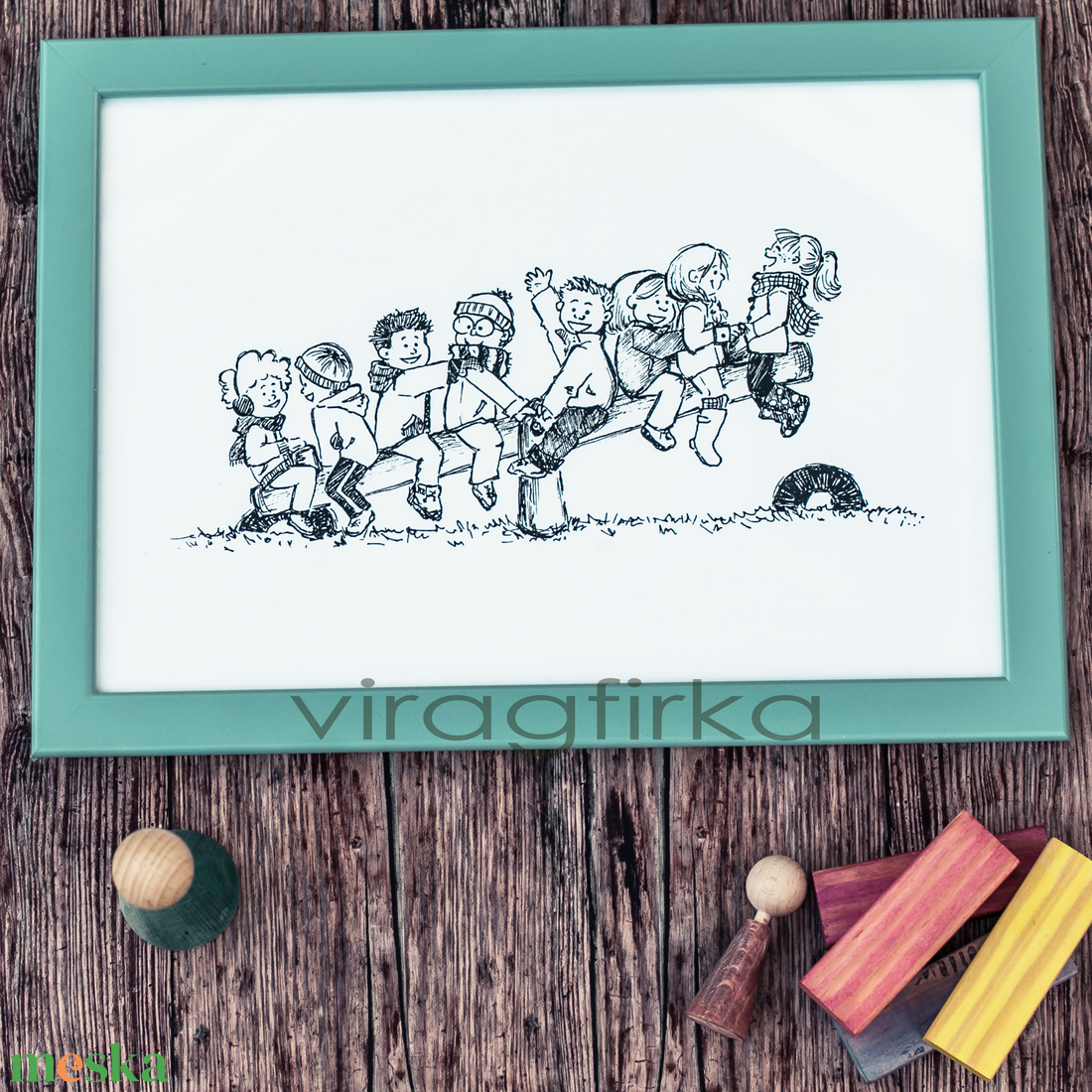Gyerekek a játszótéren - PRINT - otthon & életmód - babaszoba, gyerekszoba - babaszoba kép - Meska.hu