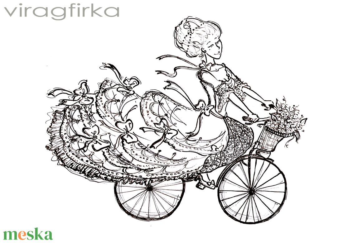 Hölgy két keréken - PRINT - otthon & életmód - dekoráció - kép & falikép - kép & falikép - Meska.hu