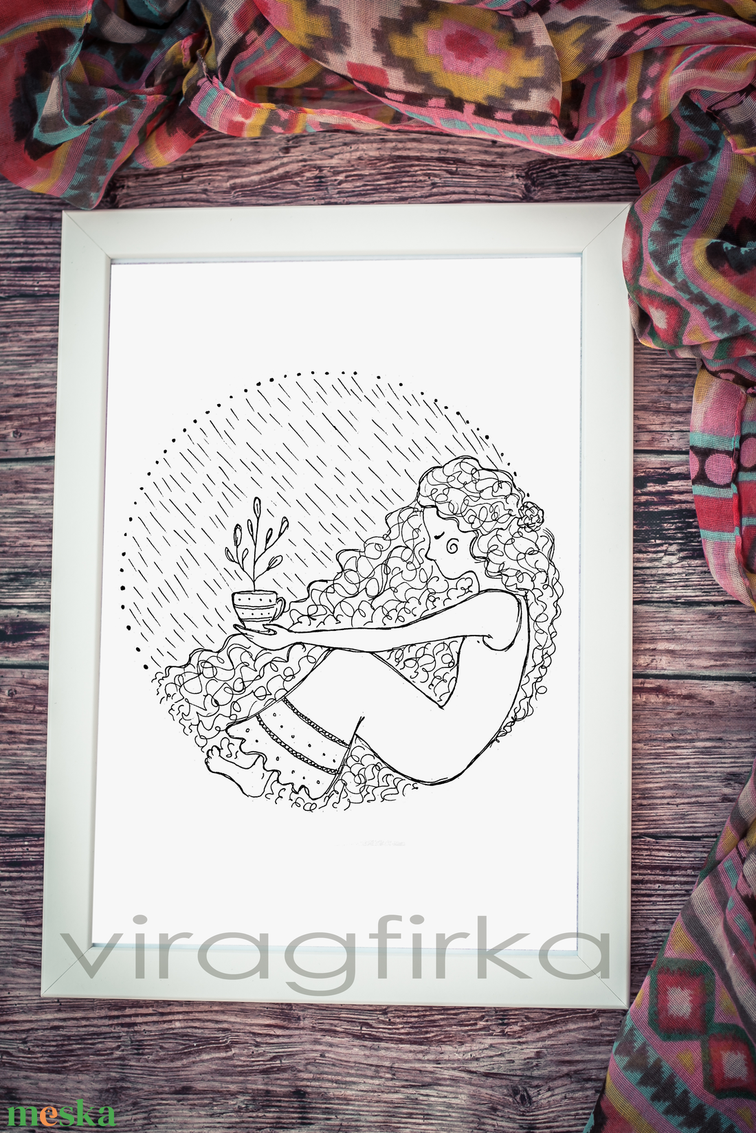 Lány az esőben - PRINT - otthon & életmód - dekoráció - kép & falikép - kép & falikép - Meska.hu