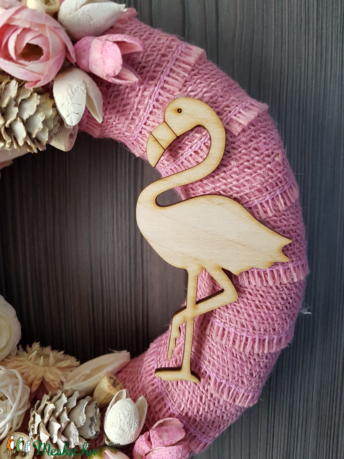 Flamingós vidám nyári kopogató, ajtódísz - otthon & életmód - dekoráció - Meska.hu