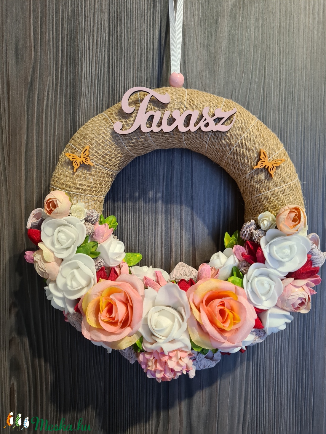 Vidám tavaszi kopogtató - otthon & életmód - dekoráció - Meska.hu