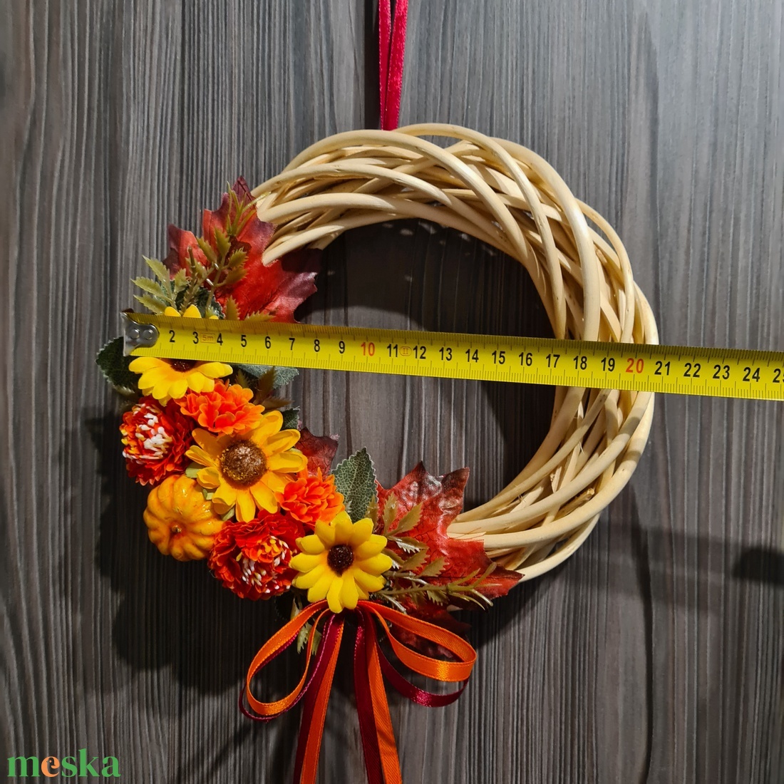 Kopogtató natúr vessző alapon - otthon & életmód - dekoráció - ajtó- és ablak dekoráció - ajtódísz & kopogtató - Meska.hu