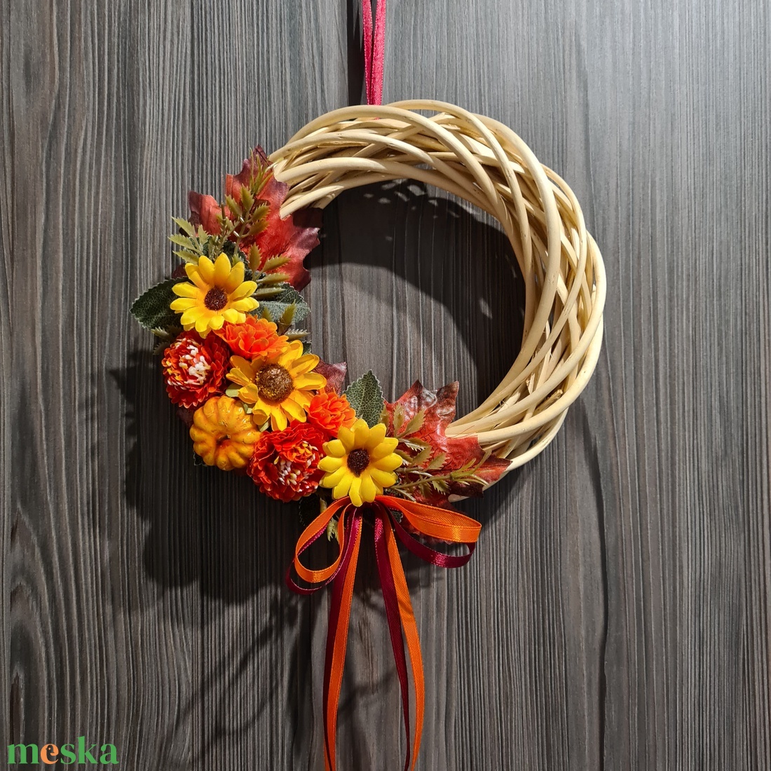 Kopogtató natúr vessző alapon - otthon & életmód - dekoráció - ajtó- és ablak dekoráció - ajtódísz & kopogtató - Meska.hu