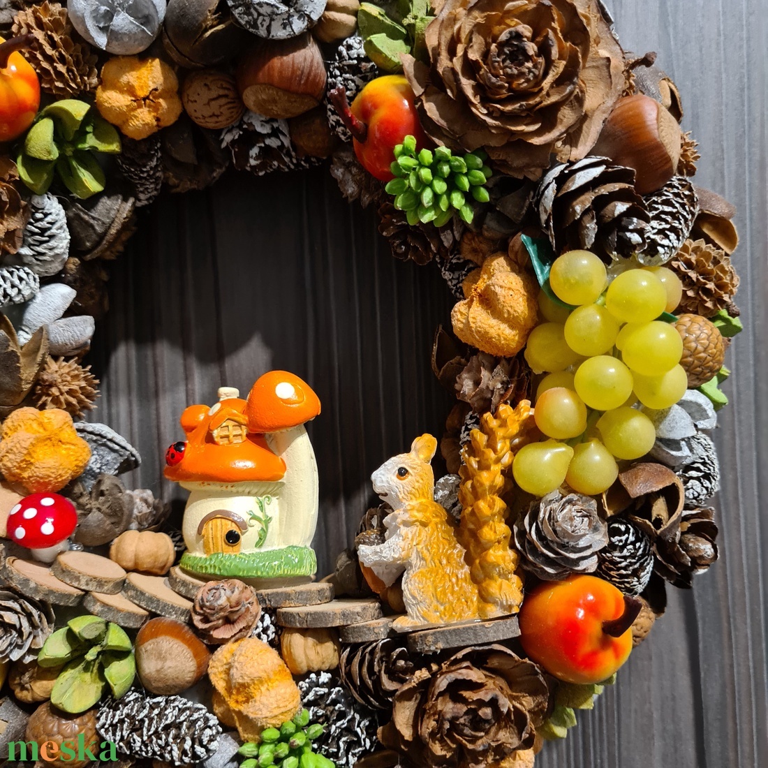 Őszi termés kopogtató ajtódísz - otthon & életmód - dekoráció - ajtó- és ablak dekoráció - ajtódísz & kopogtató - Meska.hu