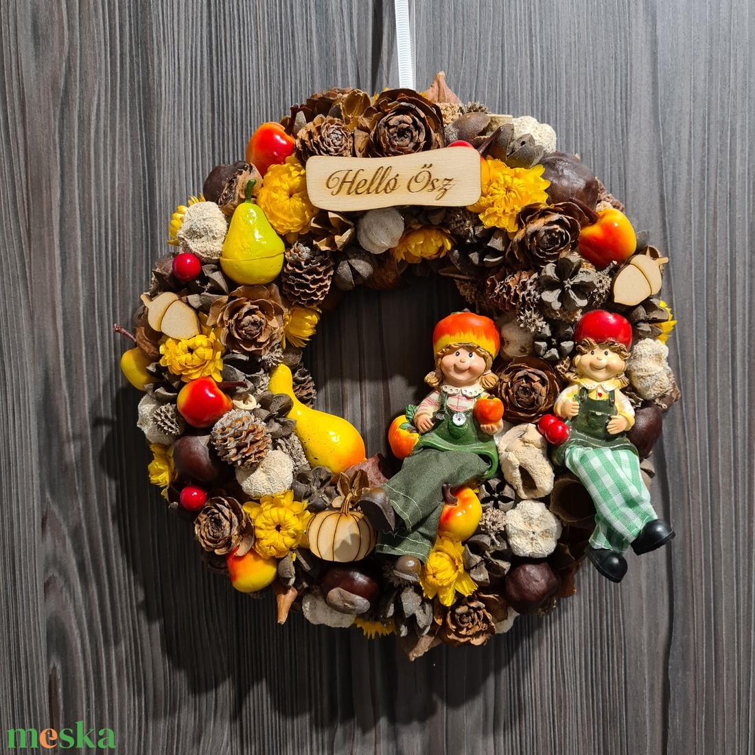 Őszi kopogtató ajtódísz - otthon & életmód - dekoráció - ajtó- és ablak dekoráció - ajtódísz & kopogtató - Meska.hu