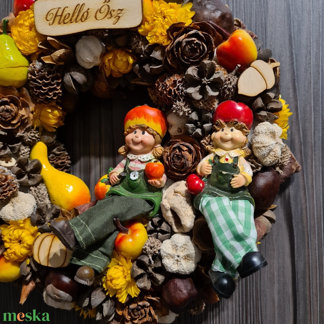 Őszi kopogtató ajtódísz - otthon & életmód - dekoráció - ajtó- és ablak dekoráció - ajtódísz & kopogtató - Meska.hu