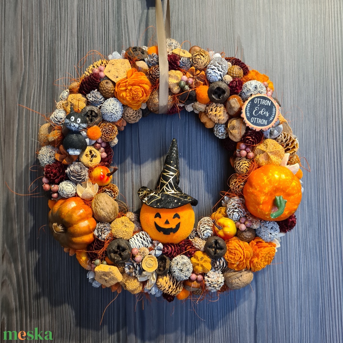Őszi kopogtató ajtódísz - otthon & életmód - dekoráció - ajtó- és ablak dekoráció - ajtódísz & kopogtató - Meska.hu