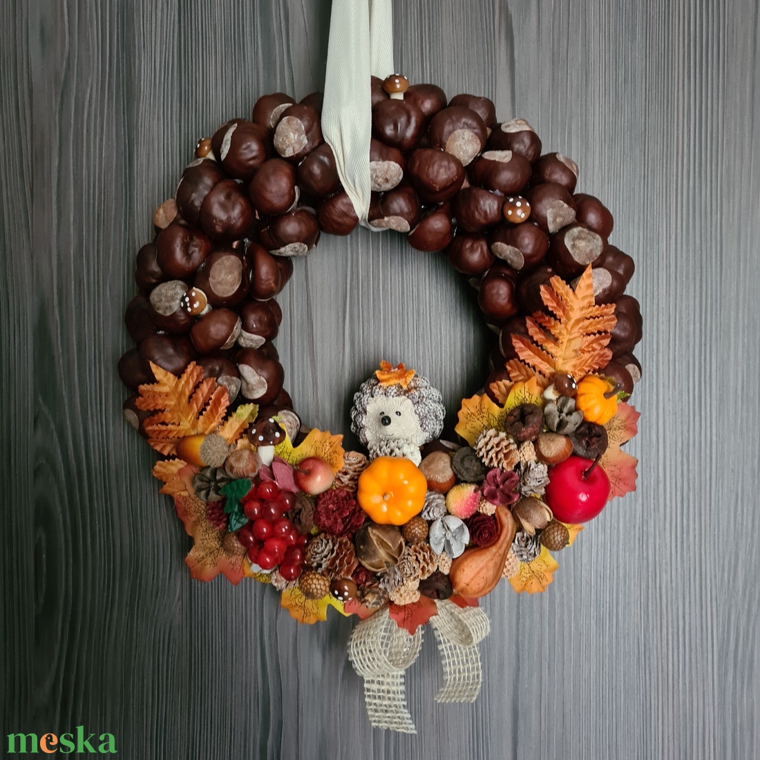 Őszi kopogtató ajtódísz - otthon & életmód - dekoráció - ajtó- és ablak dekoráció - ajtódísz & kopogtató - Meska.hu