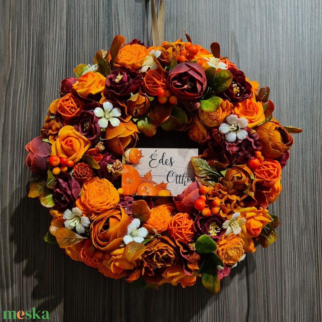 Őszi kopogtató ajtódísz - otthon & életmód - dekoráció - ajtó- és ablak dekoráció - ajtódísz & kopogtató - Meska.hu
