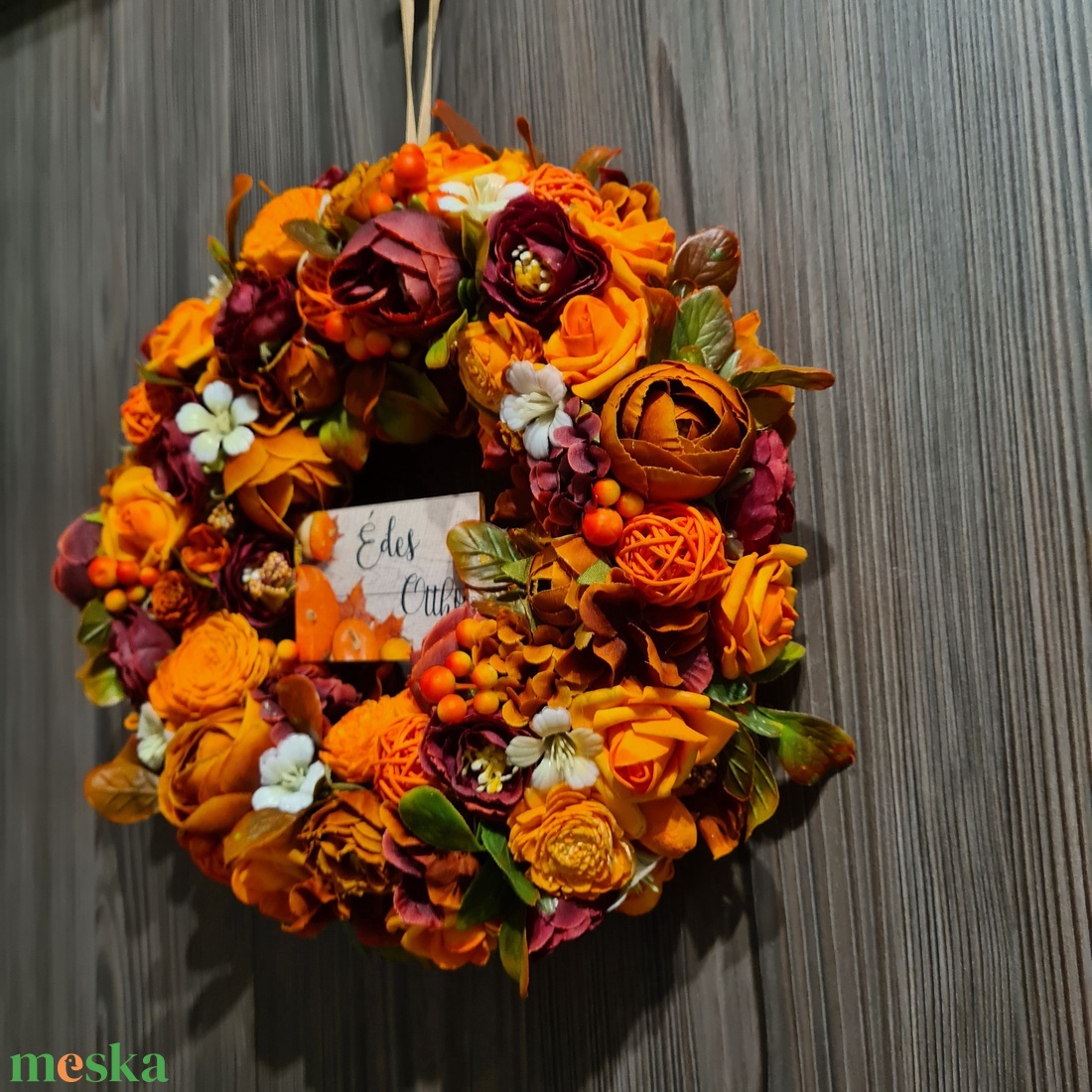 Őszi kopogtató ajtódísz - otthon & életmód - dekoráció - ajtó- és ablak dekoráció - ajtódísz & kopogtató - Meska.hu