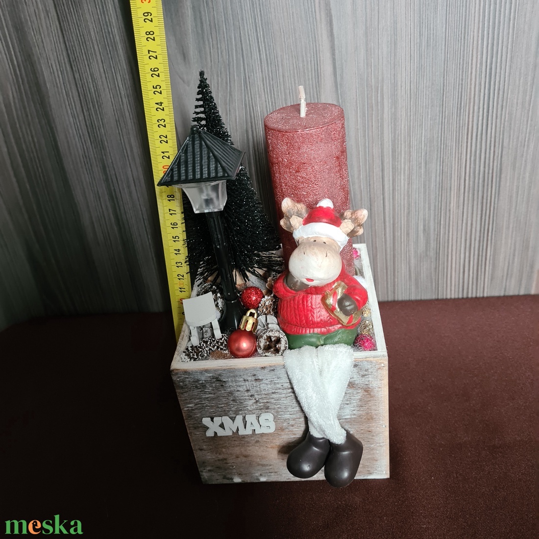 Rénszarvasos asztaldísz dobozban - otthon & életmód - dekoráció - ajtó- és ablak dekoráció - ajtódísz & kopogtató - Meska.hu