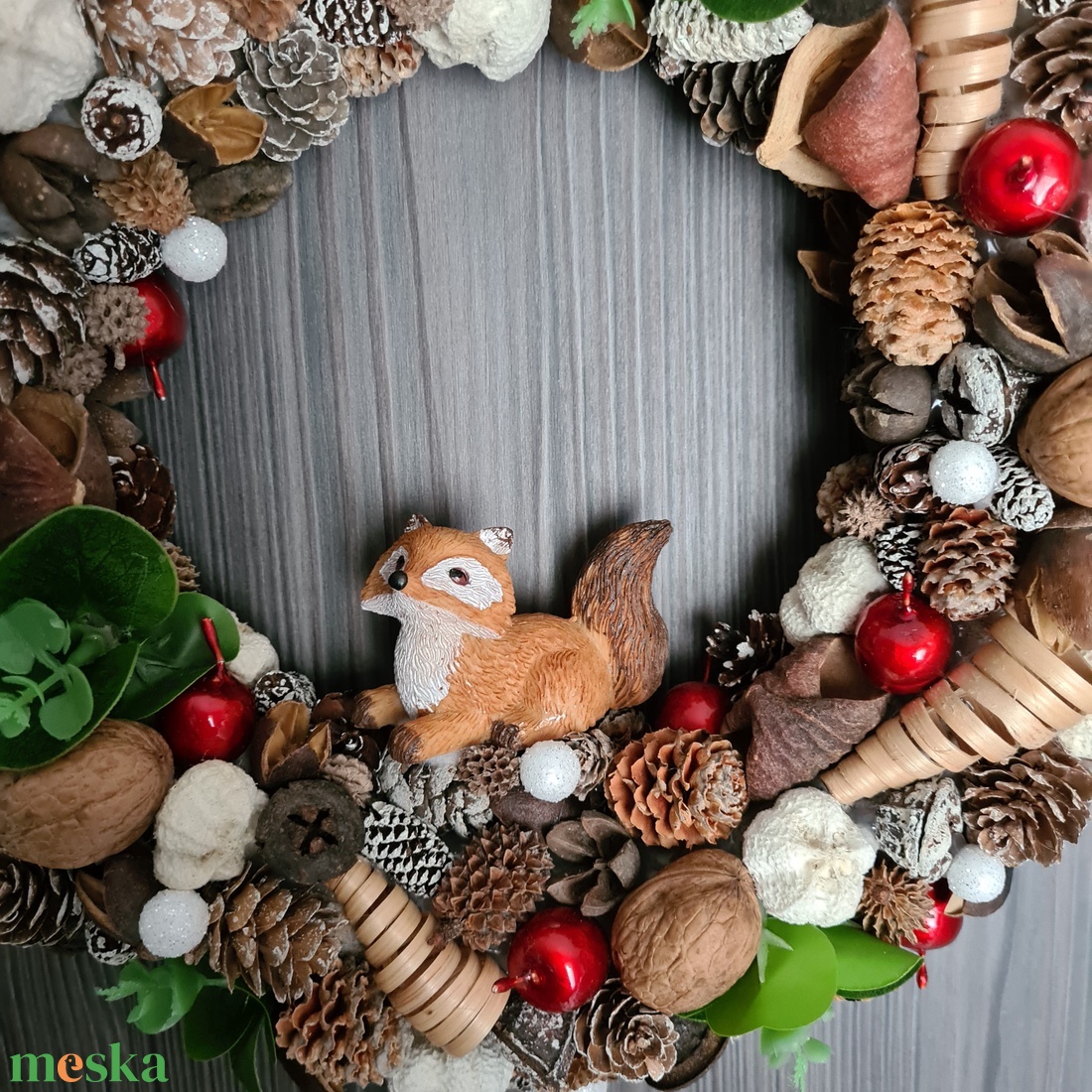 Téli terméses kopogtató ajtódísz - otthon & életmód - dekoráció - ajtó- és ablak dekoráció - ajtódísz & kopogtató - Meska.hu