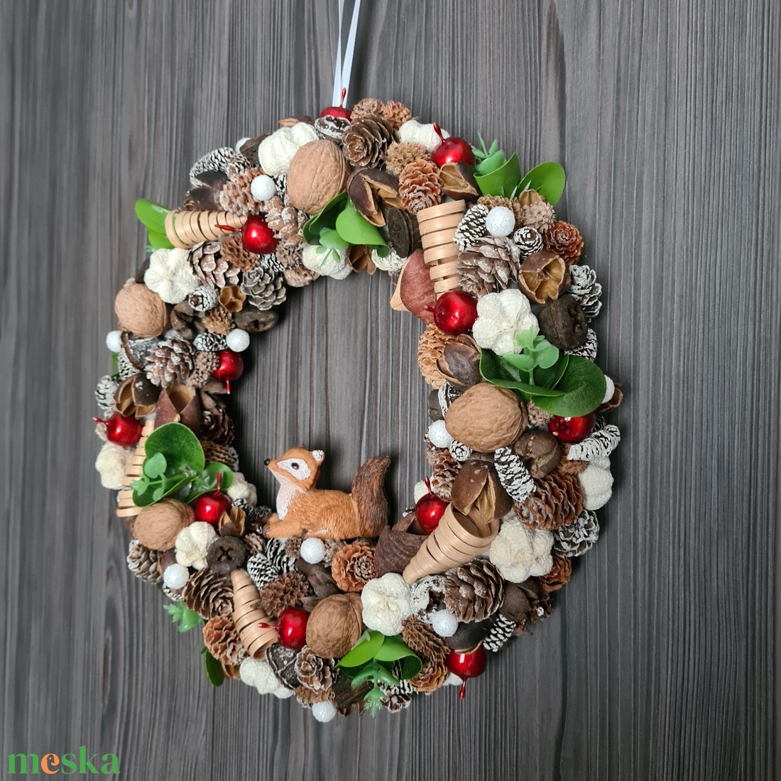 Téli terméses kopogtató ajtódísz - otthon & életmód - dekoráció - ajtó- és ablak dekoráció - ajtódísz & kopogtató - Meska.hu