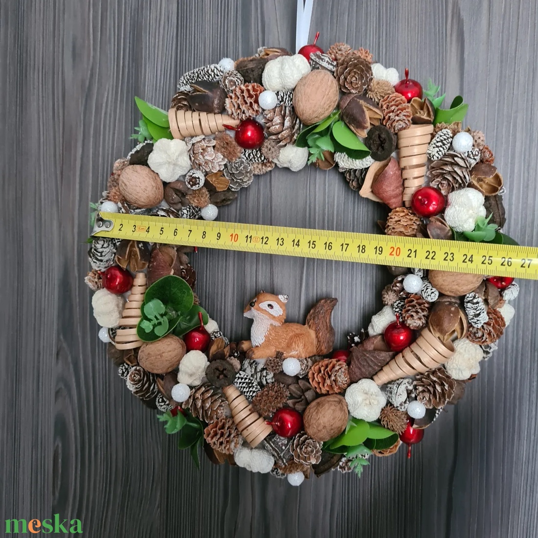 Téli terméses kopogtató ajtódísz - otthon & életmód - dekoráció - ajtó- és ablak dekoráció - ajtódísz & kopogtató - Meska.hu