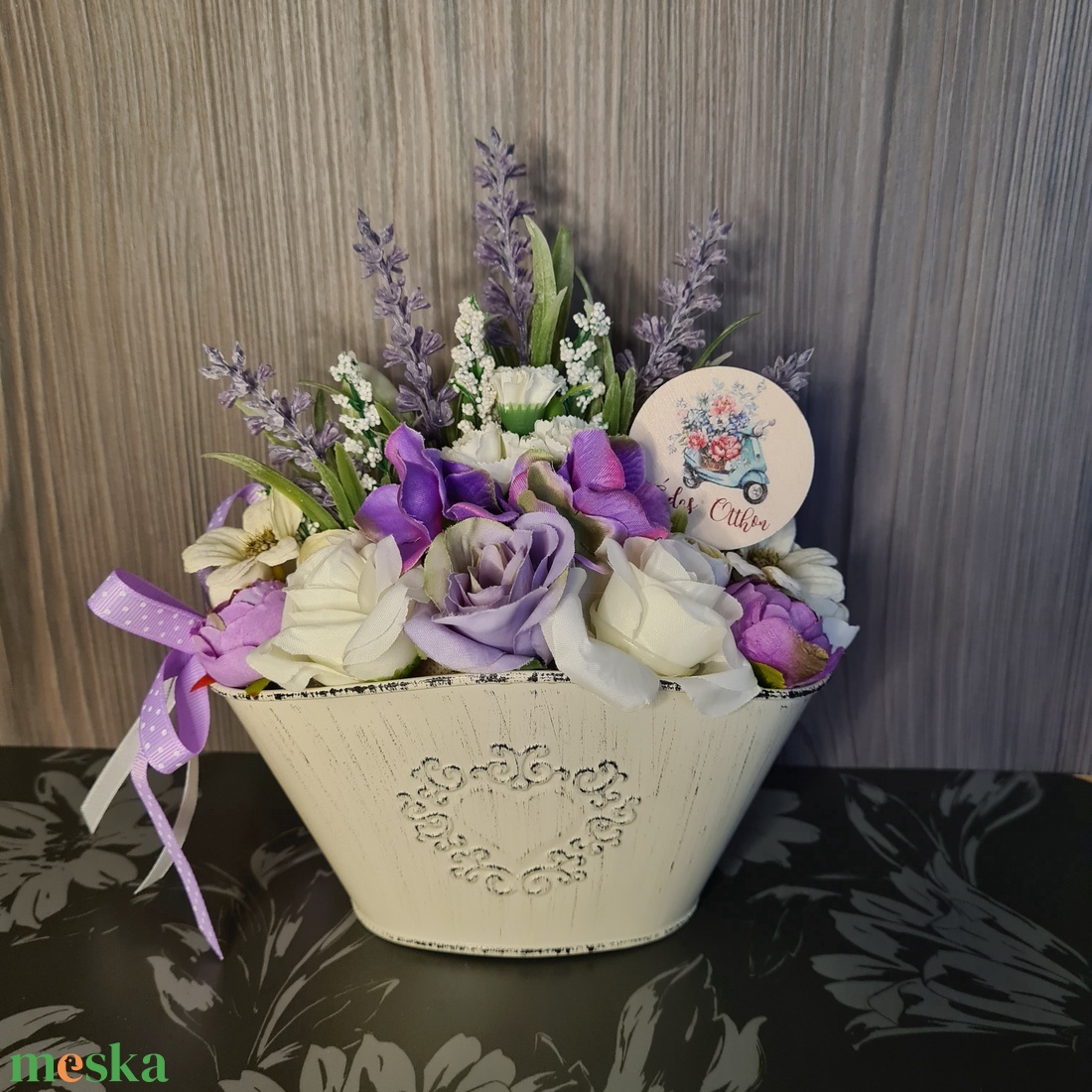 Levendulás asztaldísz - otthon & életmód - dekoráció - ajtó- és ablak dekoráció - ajtódísz & kopogtató - Meska.hu