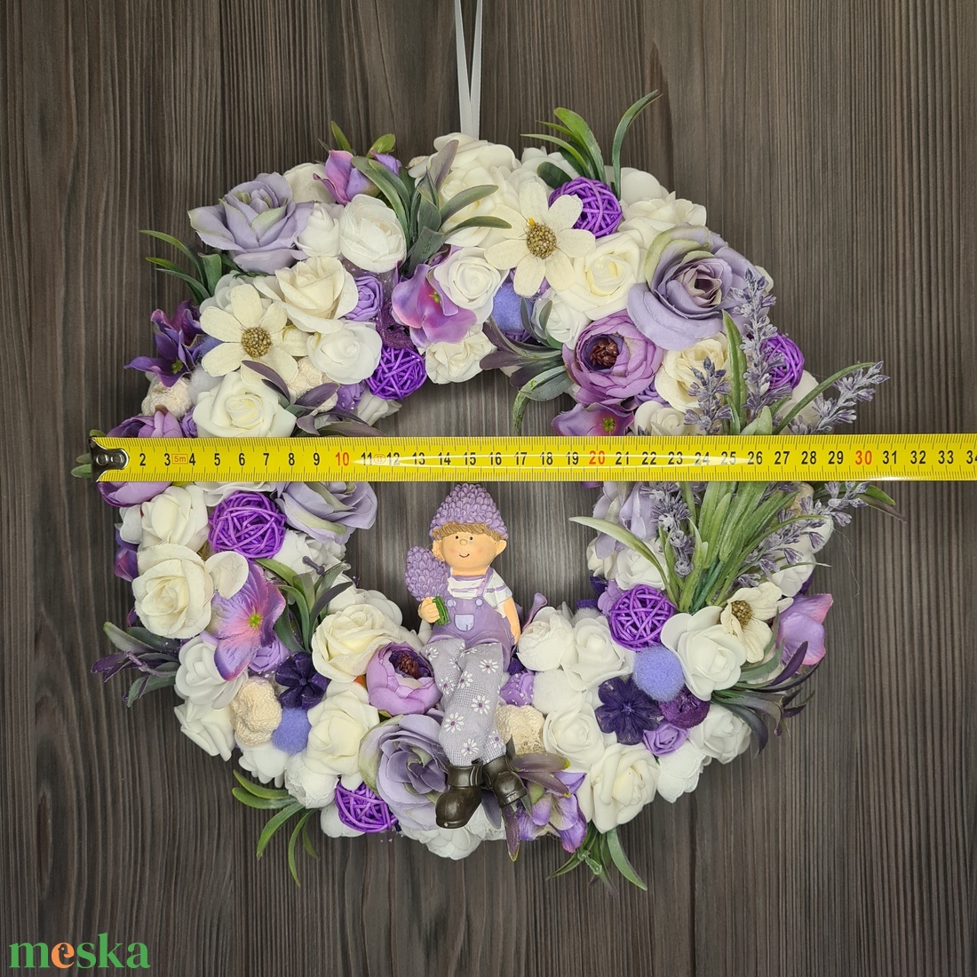 Tavaszi levendulás kopogtató - otthon & életmód - dekoráció - ajtó- és ablak dekoráció - ajtódísz & kopogtató - Meska.hu