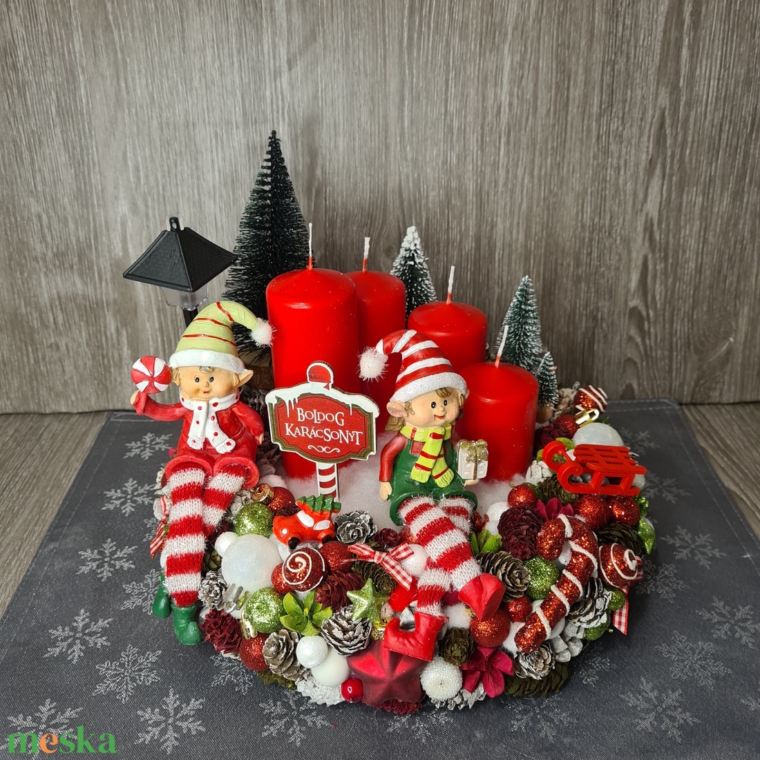 Manós adventi koszorú - karácsony - adventi díszek - adventi koszorú - Meska.hu