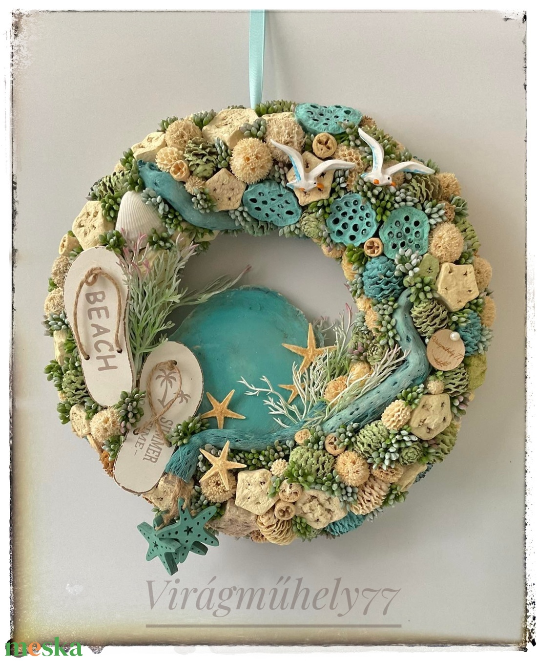 Blue lagoon kopogtató  - otthon & életmód - dekoráció - ajtó- és ablak dekoráció - ajtódísz & kopogtató - Meska.hu