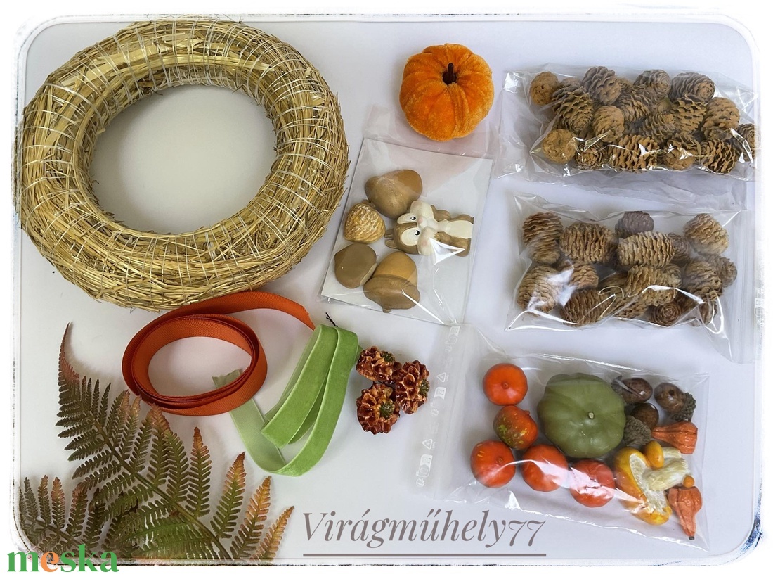 Akciós-Őszi mókusos kopogtató  narancs diy box  - kellékek & szerszámok - Meska.hu