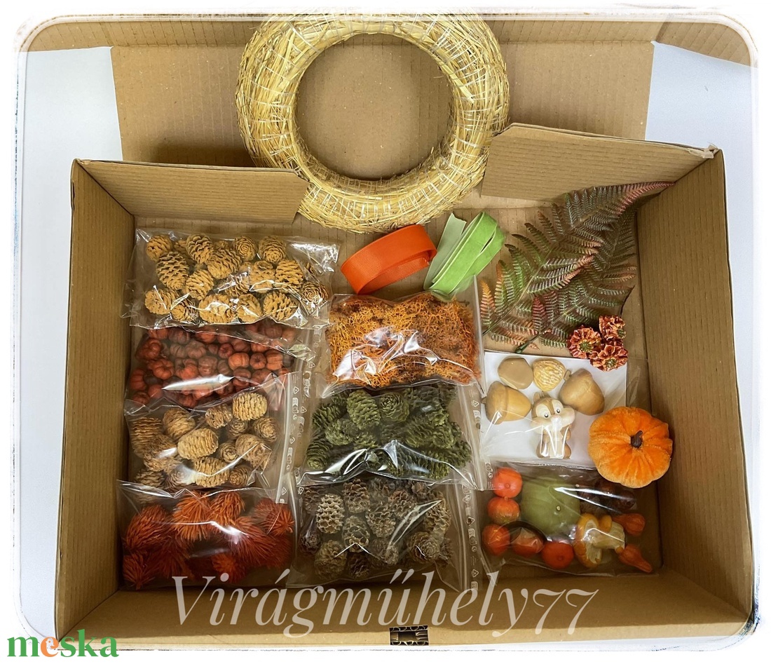 Akciós-Őszi mókusos kopogtató  narancs diy box  - kellékek & szerszámok - Meska.hu