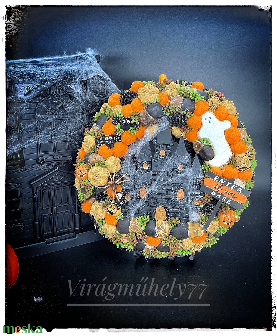 Halloween kopogtató Szellemkastély - otthon & életmód - dekoráció - halloween - halloweeni ajtódíszek és ablakdíszek - Meska.hu Halloween kopogtató Szellemkastély - otthon & életmód - dekoráció - halloween - halloweeni ajtódíszek és ablakdíszek - Meska.hu