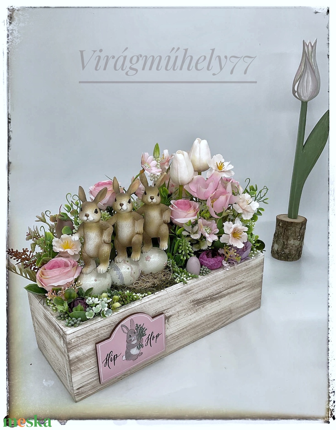 3 nyuszi tesó  - otthon & életmód - dekoráció - asztal és polc dekoráció - asztaldísz - Meska.hu