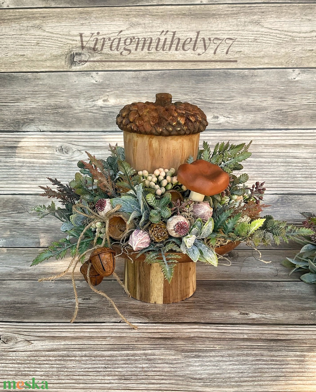 Elegáns őszi asztaldísz - otthon & életmód - dekoráció - asztal és polc dekoráció - asztaldísz - Meska.hu