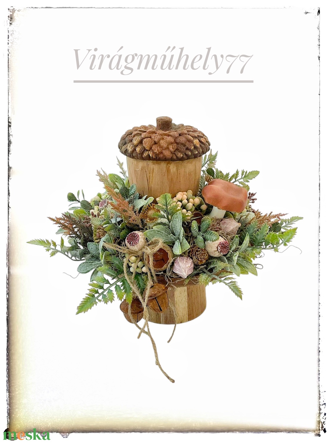 Elegáns őszi asztaldísz - otthon & életmód - dekoráció - asztal és polc dekoráció - asztaldísz - Meska.hu