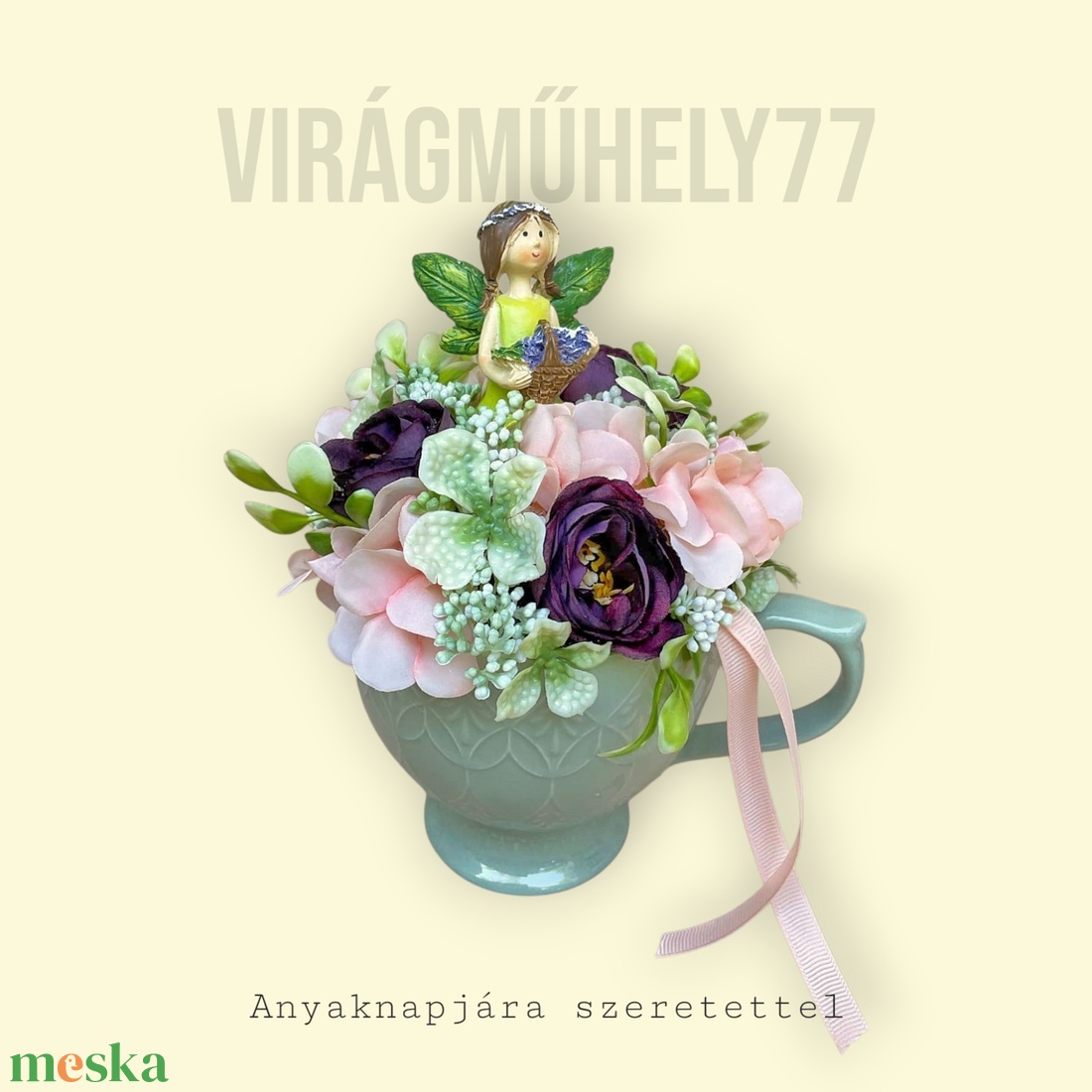 Tündér bögrében, virágdísz - otthon & életmód - dekoráció - virágdísz és tartó - csokor & virágdísz - Meska.hu Tündér bögrében, virágdísz - otthon & életmód - dekoráció - virágdísz és tartó - csokor & virágdísz - Meska.hu