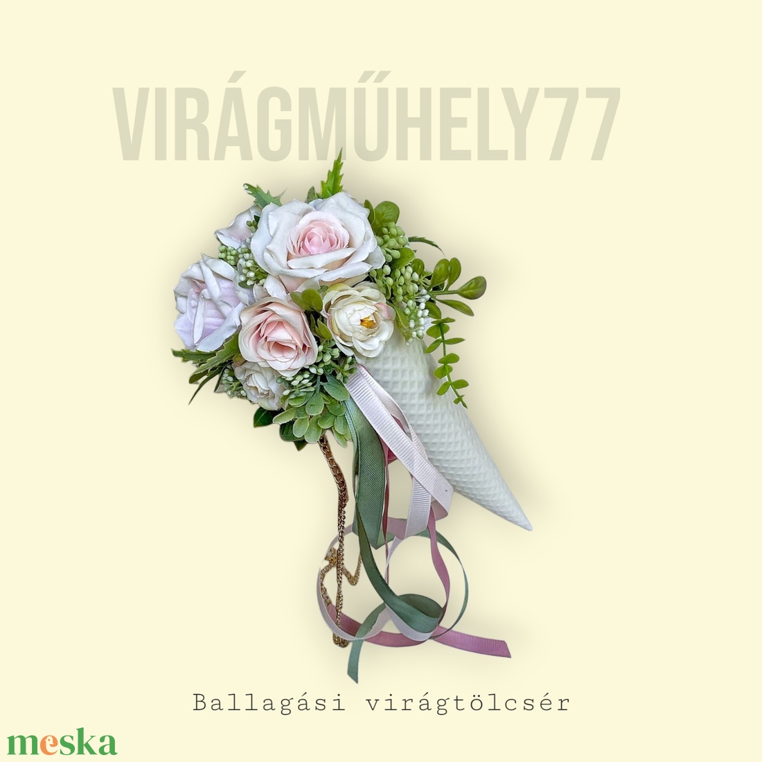 Ballagási virágtölcsér - otthon & életmód - virágdekoráció - virágok - virágcsokor - Meska.hu