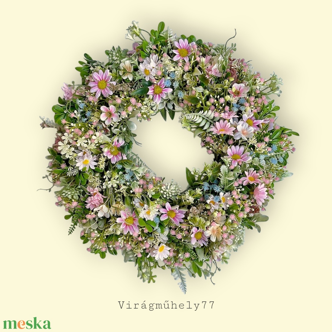 Mezei vadvirágos kopogtató  - otthon & életmód - dekoráció - ajtó- és ablak dekoráció - ajtódísz & kopogtató - Meska.hu