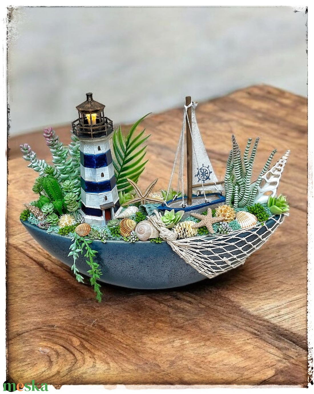Tengerparti világítótorony asztaldísz, ledes - otthon & életmód - dekoráció - asztal és polc dekoráció - asztaldísz - Meska.hu