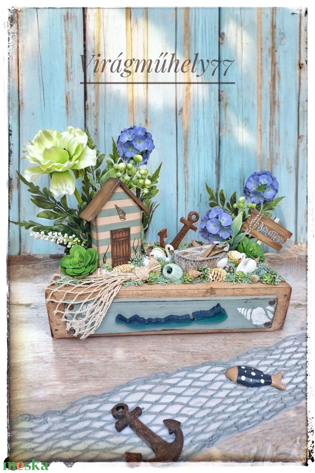 Balatoni asztaldísz  - otthon & életmód - dekoráció - asztal és polc dekoráció - asztaldísz - Meska.hu