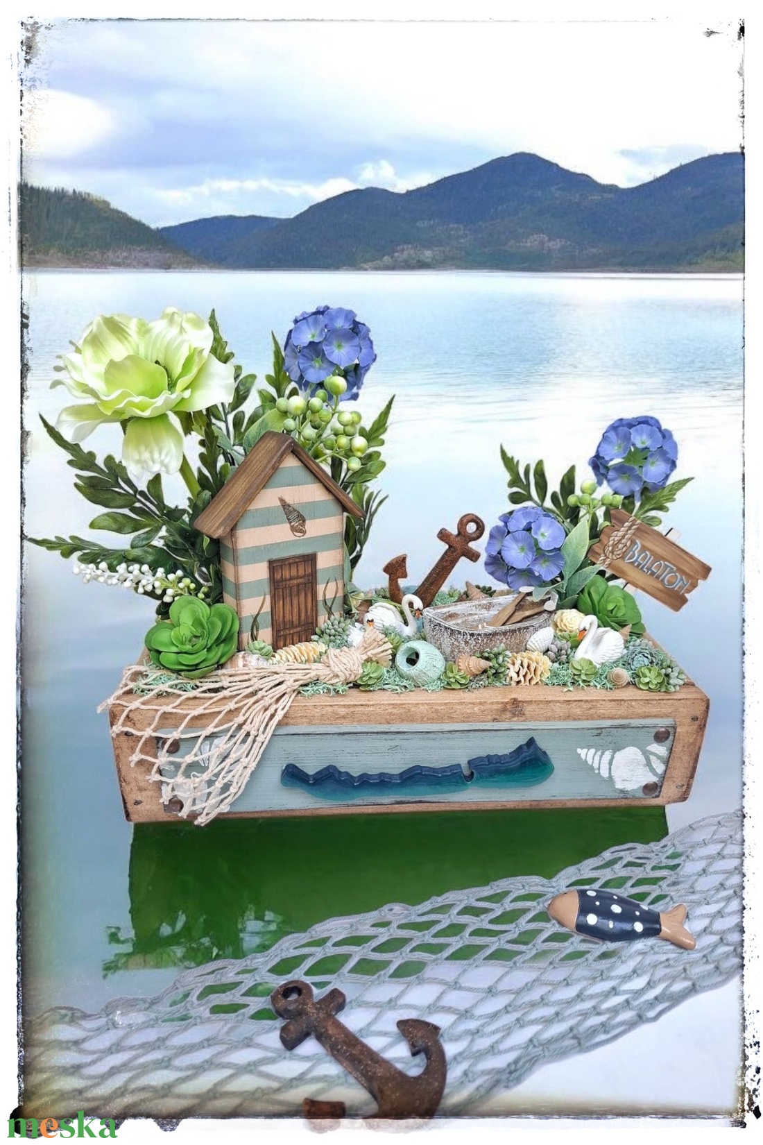 Balatoni asztaldísz  - otthon & életmód - dekoráció - asztal és polc dekoráció - asztaldísz - Meska.hu