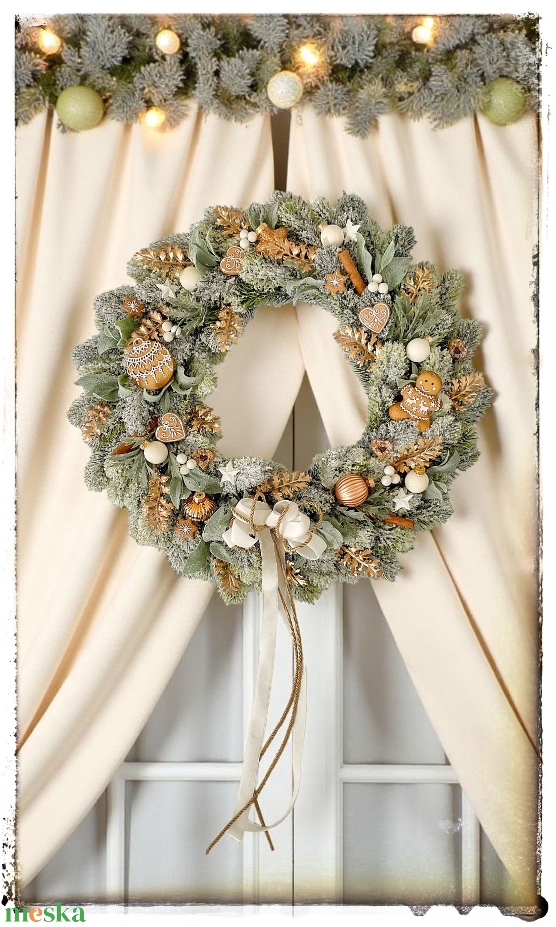 Mézeskalács kopogtató 40cm - karácsony - adventi díszek - adventi ajtódísz - Meska.hu Mézeskalács kopogtató 40cm - karácsony - adventi díszek - adventi ajtódísz - Meska.hu
