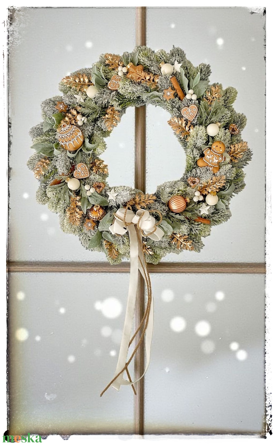 Mézeskalács kopogtató 40cm - karácsony - adventi díszek - adventi ajtódísz - Meska.hu Mézeskalács kopogtató 40cm - karácsony - adventi díszek - adventi ajtódísz - Meska.hu