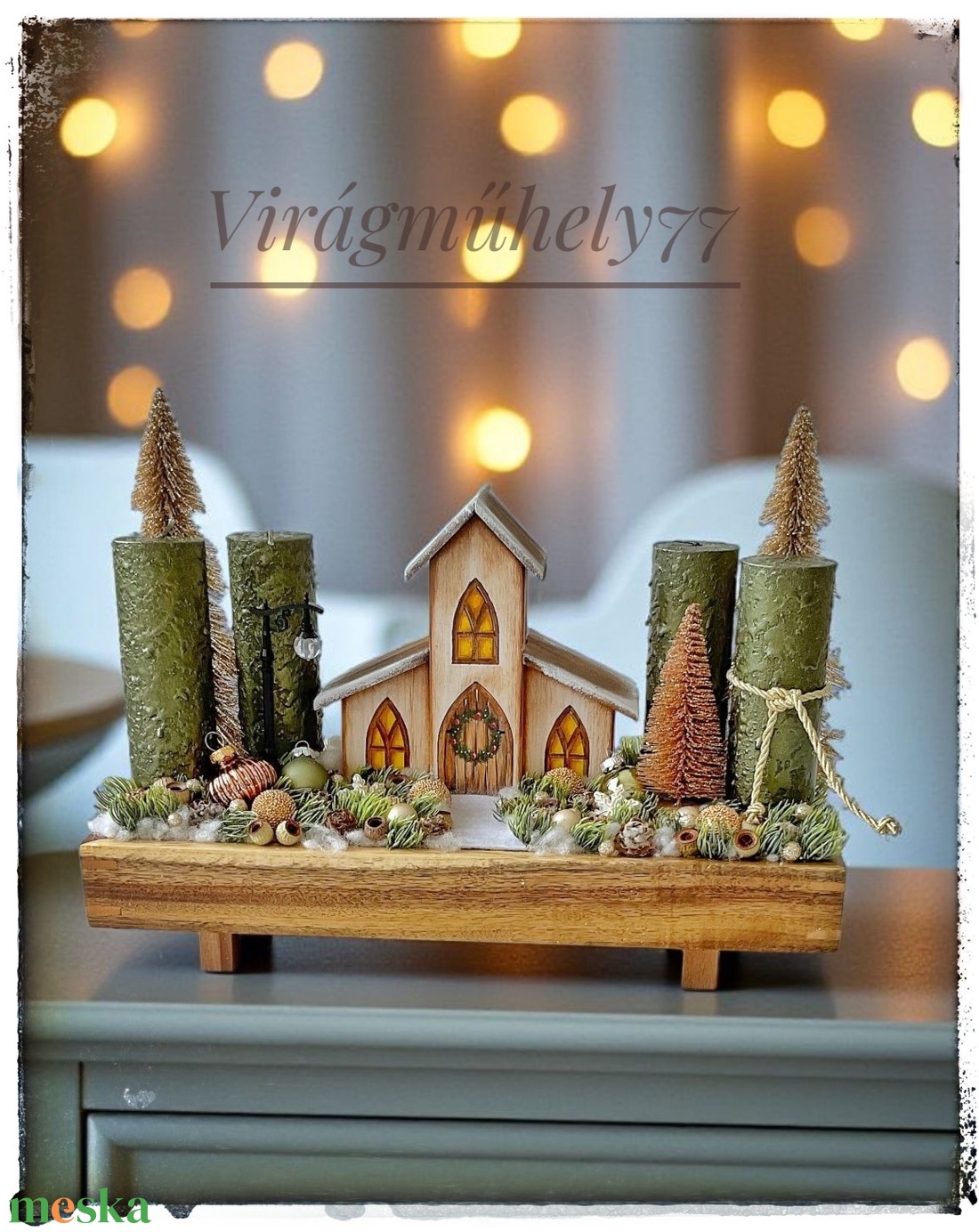 Templomos adventi  - karácsony - adventi díszek - adventi gyertyadíszek és koszorúdíszek - Meska.hu